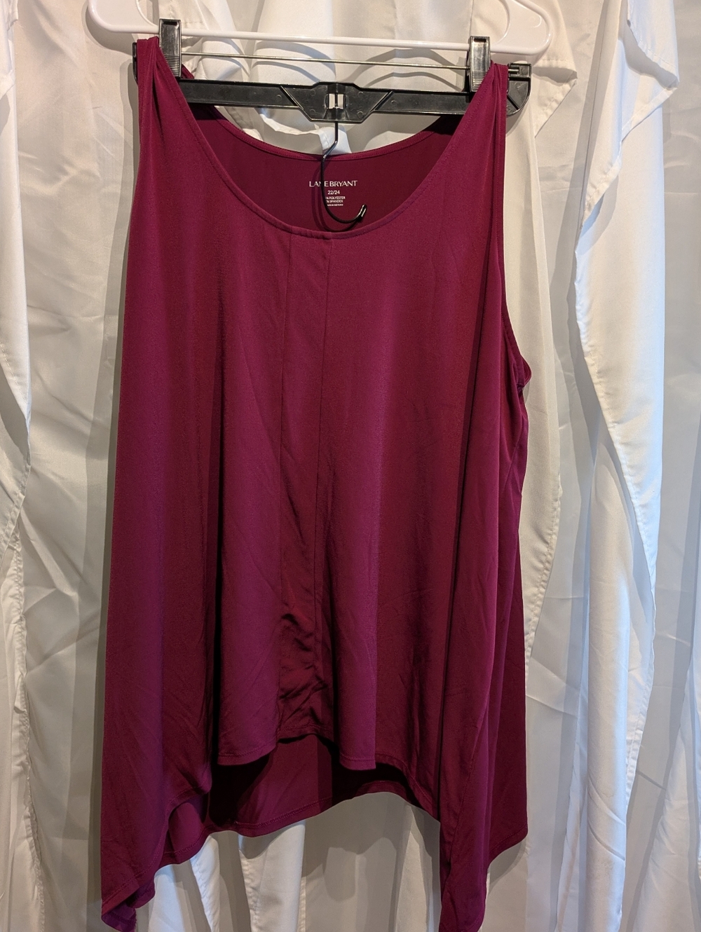 C4 Lane Bryant Raspberry Asymmetrical Hem Tank Top 22/24